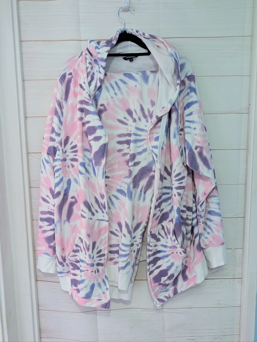 George Pastel Tie-Dye 2 Piece Sweatsuir in Pink & Lavender Top 2X Bottom 3X